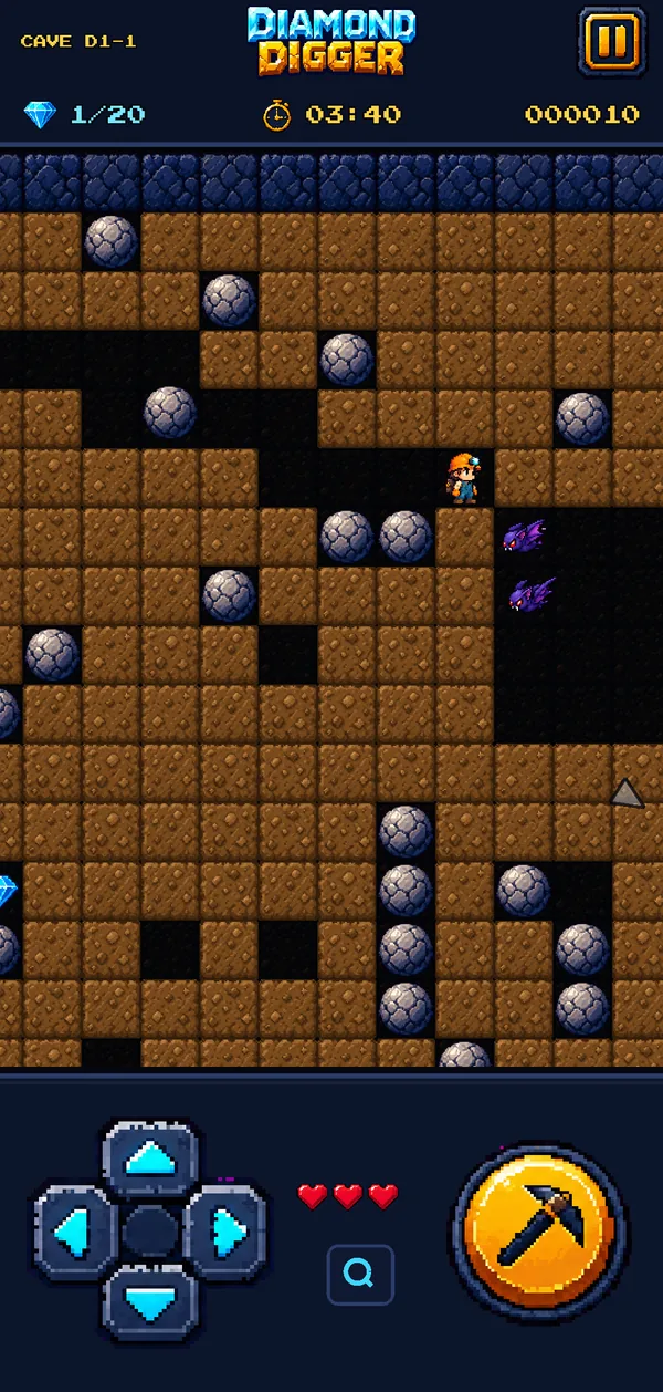 Deep Mine cave with purple cave bats flying near Digby among boulders